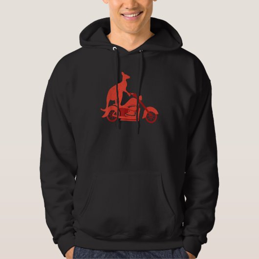 Motorcycle Kangaroo   Wildlife Animal Australia Hoodie (Vorderseite)
