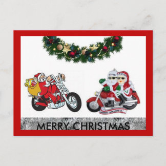Motorcycle Merry Christmas post card Feiertagspostkarte
