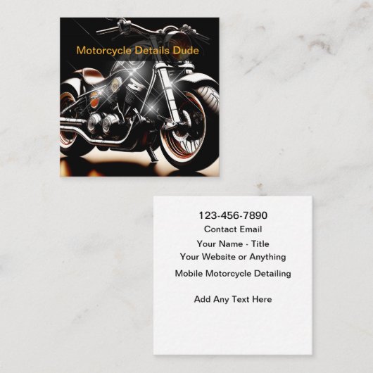 Motorcycle Mobile Detailing Services Quadratische Visitenkarte (Vorne/Hinten)