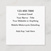 Motorcycle Mobile Detailing Services Quadratische Visitenkarte (Rückseite)