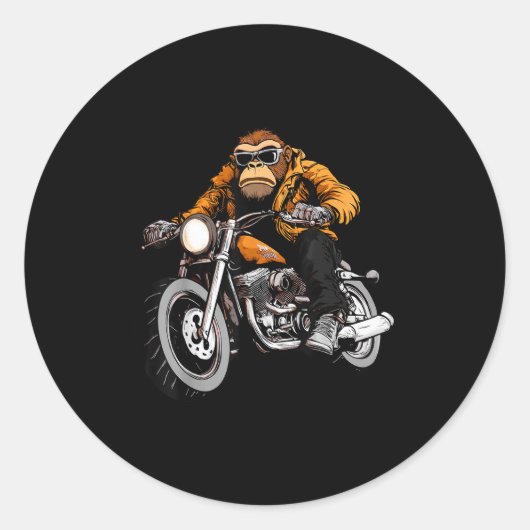 Motorcycle Monkeys Runder Aufkleber (Vorderseite)