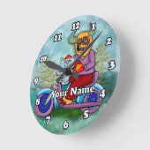 Motorcycle Monster Runde Wanduhr (Winkel)
