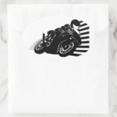 Motorcycle Ovaler Aufkleber (Tasche)