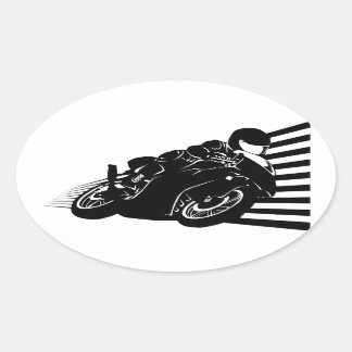 Motorcycle Ovaler Aufkleber