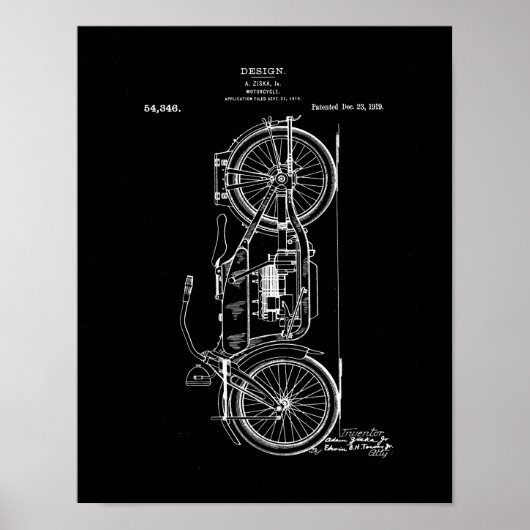 Motorcycle Patent Art Poster | Vintage Motorcycle  (Vorne)