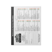 Motorcycle Service Checklist 8.5x11 Landscape Notizblock (Rotiert)