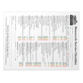 Motorcycle Service Checklist 8.5x11 Notizblock (Vorderseite)
