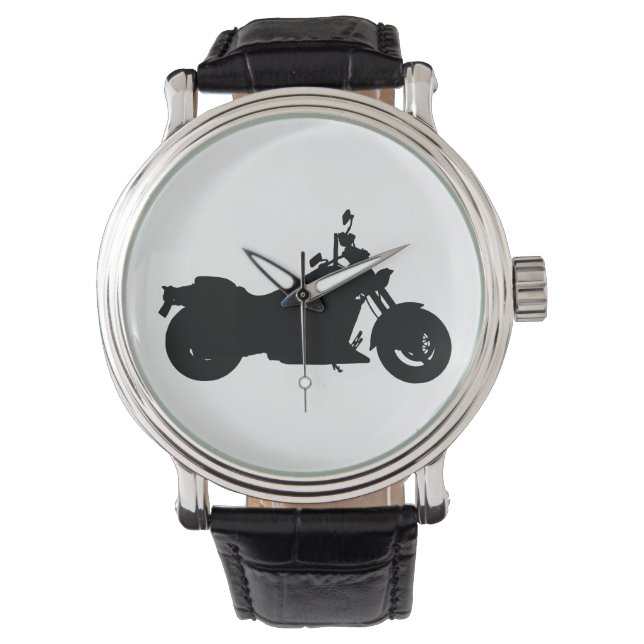 Motorcycle Silhouette Armbanduhr (Vorderseite)