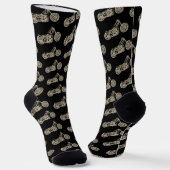 Motorcycle Silhouette Biker Pattern Socken (Gewinkelt)