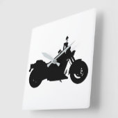Motorcycle Silhouette Quadratische Wanduhr (Winkel)