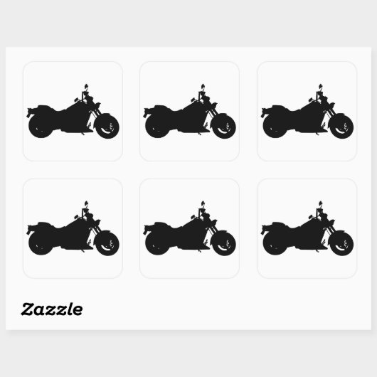 Motorcycle Silhouette Quadratischer Aufkleber (Blatt)
