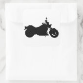 Motorcycle Silhouette Quadratischer Aufkleber (Tasche)