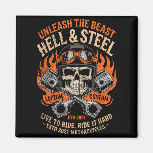 Motorcycle Skull And Ston Crossbones For Men Biker Magnet (Vorne)