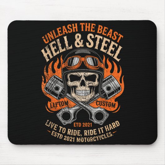 Motorcycle Skull And Ston Crossbones For Men Biker Mousepad (Vorne)