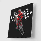 Motorcycle Square Wall Clock Quadratische Wanduhr (Winkel)
