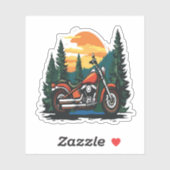Motorcycle Sunset Biker Landscape Aufkleber (Blatt)