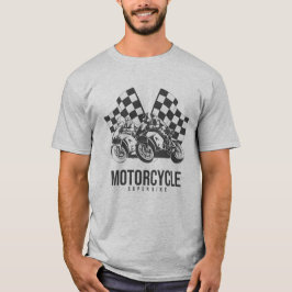 Motorcycle Superbike Racing with Checkered Flags T-Shirt