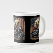 Motorcycle USA Flag Retro Biker Chopper Jumbo-Tasse (Vorderseite Rechts)