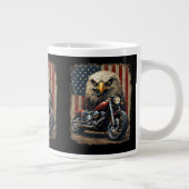 Motorcycle USA Flag Retro Biker Chopper Jumbo-Tasse (Rechts)