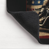 Motorcycle Usa Flag Retro Biker Mousepad (Ecke)