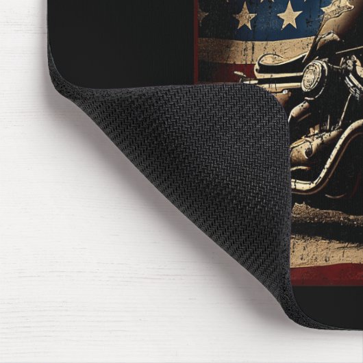 Motorcycle Usa Flag Retro Biker  Mousepad (Ecke)