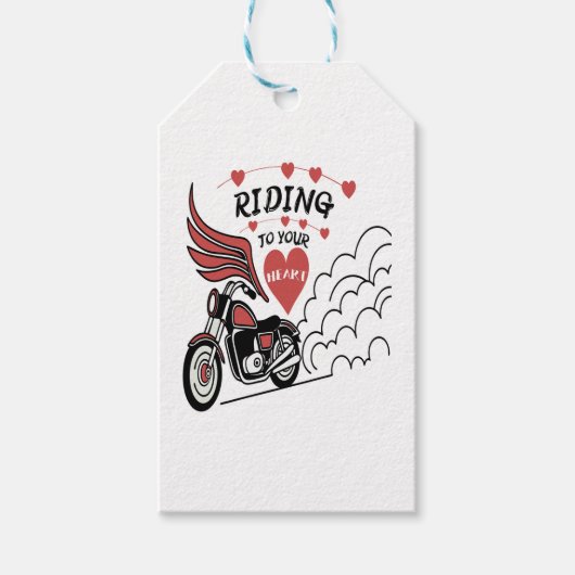 Motorcycle Valentine Geschenkanhänger (Vorderseite)