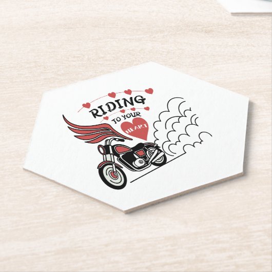Motorcycle Valentine Untersetzer (angewinkelt)