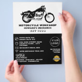 Motorcycle Workshop, Mechanic & Repair Advertising Flyer (Hand)