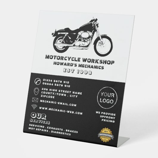 Motorcycle Workshop, Mechanic & Repair Advertising Sockelschild (Vorderseite)
