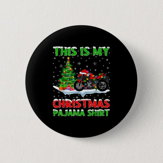 Motorcycle Xmas Tree Lights This Is My Christmas P Button (Vorderseite)