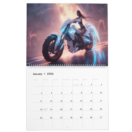 Motorcycles AI Art Kalender (Jan 2026)