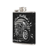 Motorcyle Radfahrer-Trauzeuge-Monogramm Flachmann (Links)