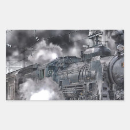 Motoren mit Dampfantrieb Tragen HDR-Foto Rechteckiger Aufkleber