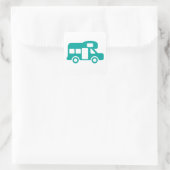 Motorhome-Camping Quadratischer Aufkleber (Tasche)