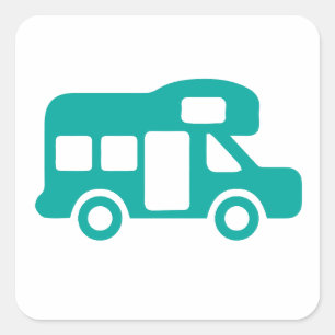 Motorhome-Camping Quadratischer Aufkleber