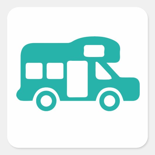 Motorhome-Camping Quadratischer Aufkleber (Vorderseite)