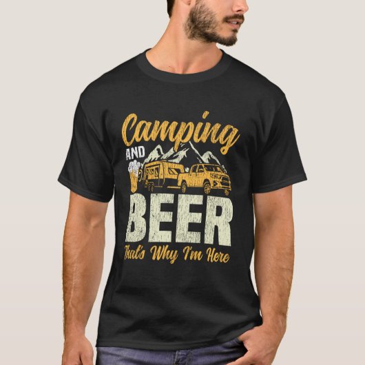 Motorhome Camping Retro Beer Caravan Rv Trailer Ca T-Shirt (Vorderseite)