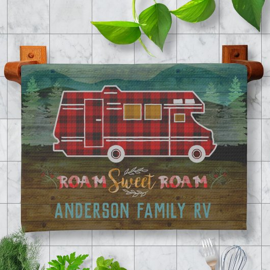 Motorhome RV Camper Reisen Van Rustic Personalisie Geschirrtuch