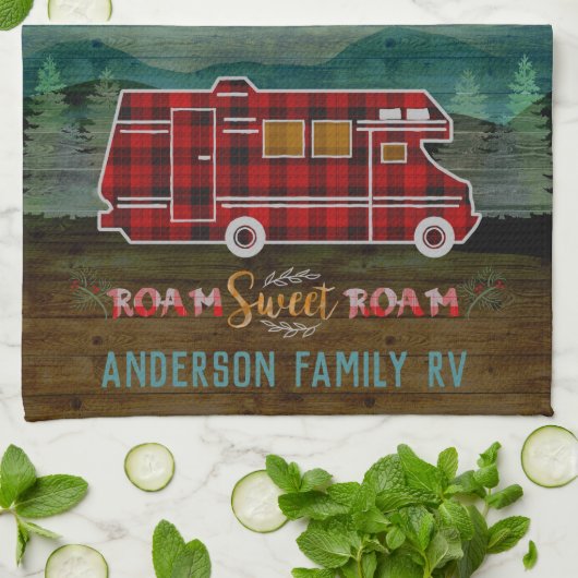Motorhome RV Camper Reisen Van Rustic Personalisie Geschirrtuch (Gefaltet)