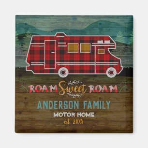 Motorhome RV Camper Reisen Van Rustic Personalisie Magnet