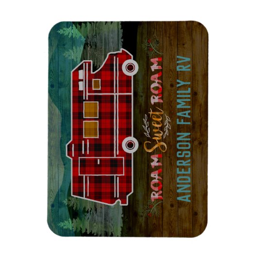 Motorhome RV Camper Reisen Van Rustic Personalisie Magnet (Vertikal)