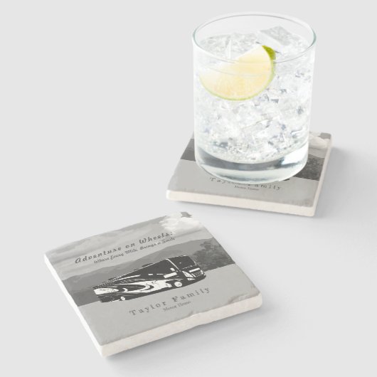 Motorhome RV Camper Steinuntersetzer (Seitenansicht)