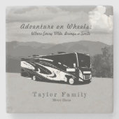 Motorhome RV Camper Steinuntersetzer (Vorderseite)