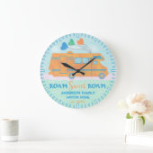 Motorhome RV Camper Sweet Roam Personalisierter Na Große Wanduhr (Zuhause)