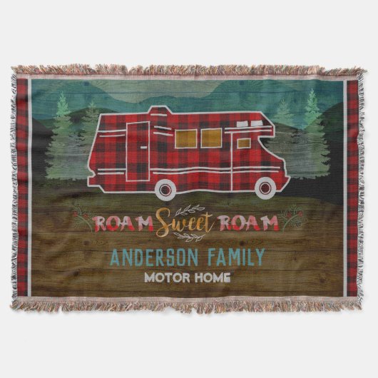Motorhome RV Camper Travel Van Rustic Personalized Decke (Vorderseite)