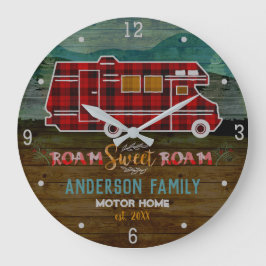 Motorhome RV Camper Travel Van Rustic Personalized Große Wanduhr