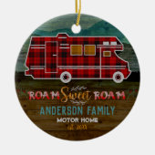 Motorhome RV Camper Travel Van Rustic Personalized Keramikornament (Vorne)