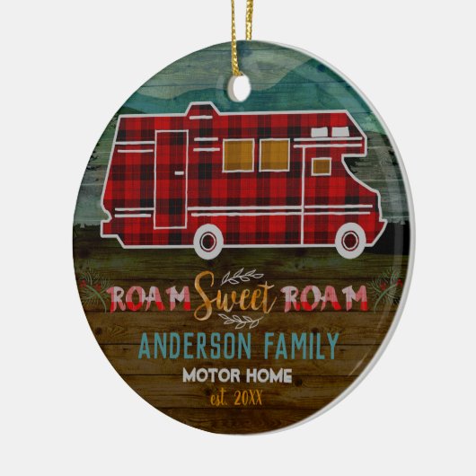 Motorhome RV Camper Travel Van Rustic Personalized Keramikornament (Links)