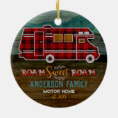 Motorhome RV Camper Travel Van Rustic Personalized Keramikornament (Hinten)