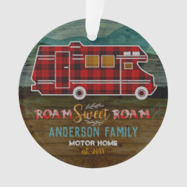 Motorhome RV Camper Travel Van Rustic Personalized Ornament